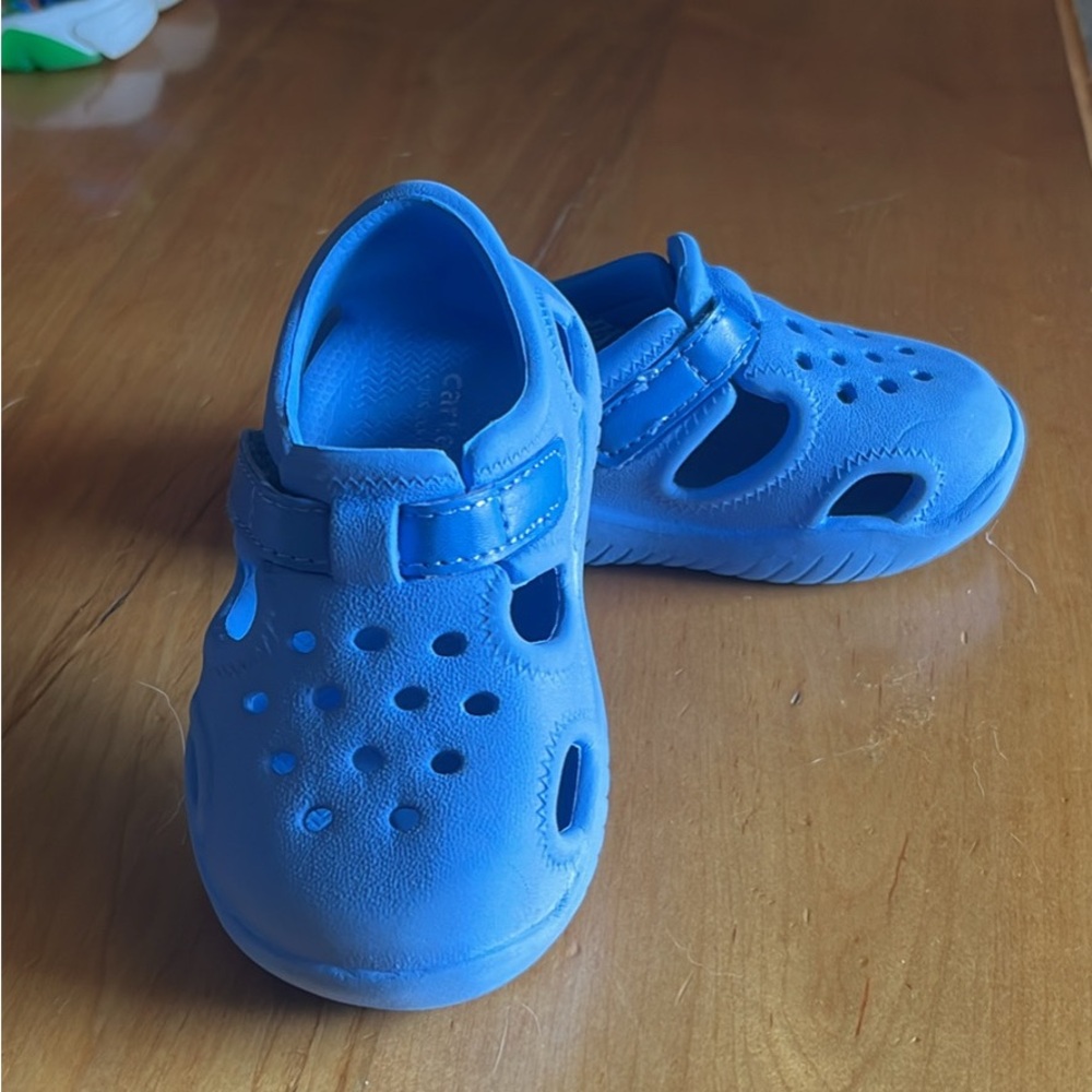 Carter's Blue Water Shoes with Perforated Design
